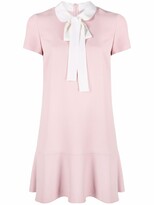 Thumbnail for your product : RED Valentino Pussybow-Collar Drop Hem Mini Dress