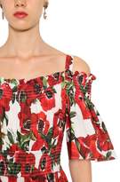 Thumbnail for your product : Dolce & Gabbana Printed Cotton Poplin Midi Dress