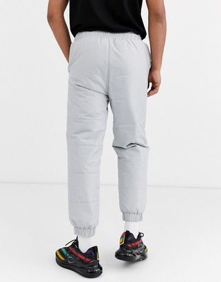 Ellesse Panna quilted ripstop joggers in grey exclusive at ASOS