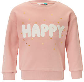 John Lewis 7733 Girls' Happy Print Sweatshirt, Pink