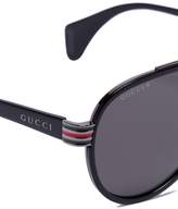 Thumbnail for your product : Gucci Eyewear black tinted lens aviator sunglasses