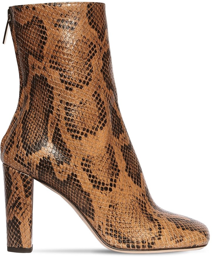 Paris Texas 95mm Snake Print Leather Ankle Boots - ShopStyle