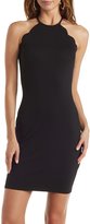 Thumbnail for your product : Charlotte Russe Scalloped Bib Neck Bodycon Dress