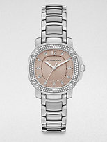 Thumbnail for your product : Burberry Britain Stainless Steel and Diamond Bracelet Watch
