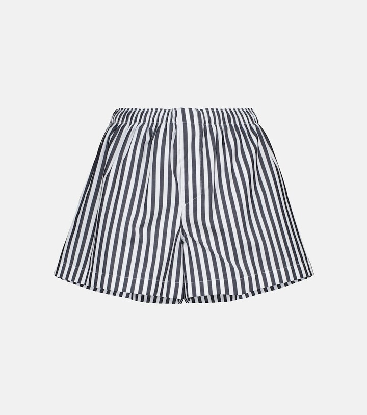 Womens Clothing Shorts Mini shorts White Wardrobe NYC Release 07 Striped Cotton-poplin Shorts in Blue White 