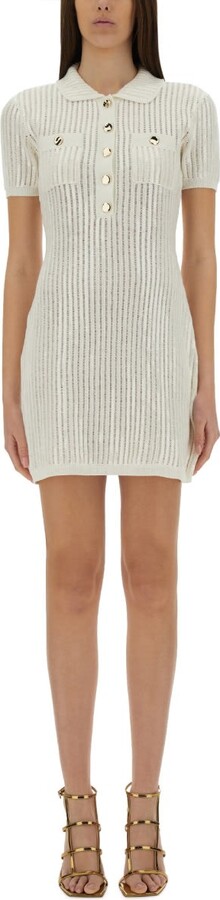 Self-Portrait Mini Crochet Dress With Sequins