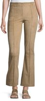 Thumbnail for your product : The Row Beca Lambskin Suede Flare-Leg Pants, Sand
