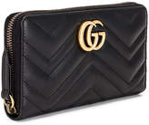 Thumbnail for your product : Gucci Leather Zip Around Wallet in Black | FWRD