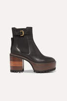 Thumbnail for your product : See by Chloe Leather Platform Ankle Boots - Black