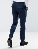Thumbnail for your product : ASOS DESIGN Wedding Skinny Suit Pant in Woven Texture in Navy