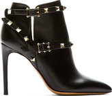 Thumbnail for your product : Valentino Black Rockstud Leather Stiletto Ankle Boot