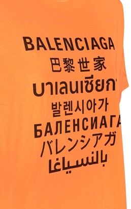 Balenciaga Languages Logo Print Cotton T-shirt