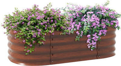 17 Stories Galvanized Raised Garden Bed Kit Outdoor Metal Elevated Planter Box with Safety Edging for Easy DIY Gardening Ideal for Flowers Herbs & Vegetables