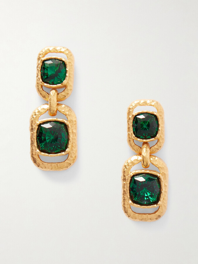 Oscar de la Renta Gold-tone Crystal Earrings - One size