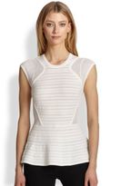 Thumbnail for your product : Rebecca Taylor Textured Crepe Peplum Top