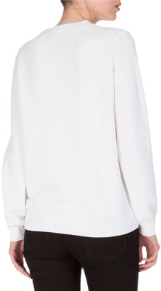 Kenzo Knit Cotton Crewneck Pullover Sweater, White