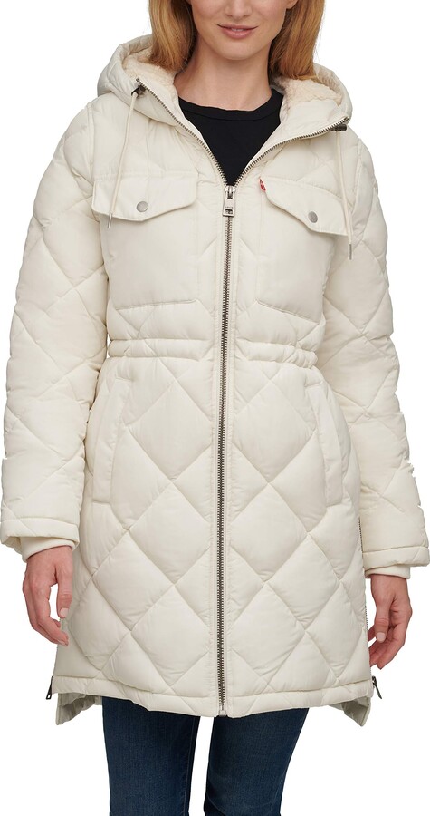 Cream parka womens Clearance