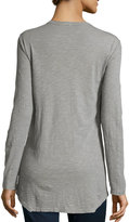 Thumbnail for your product : W by Wilt Long-Sleeve Slub-Knit Top, Lead Gray