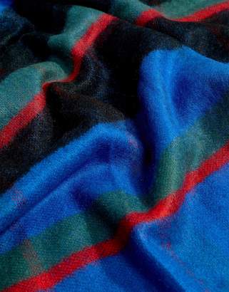 ASOS DESIGN Blanket Scarf In Green And Blue Stripe