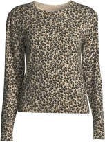 Thumbnail for your product : Rebecca Taylor Leopard-Print Merino Pullover Sweater