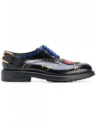 Dolce & Gabbana Printed Leather Derby Shoes