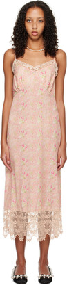 Simone Rocha Pink Floral Midi Dress