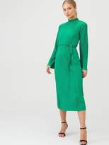 Thumbnail for your product : Very High Neck Plisse Midi Dress - Green