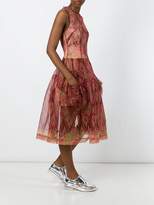 Thumbnail for your product : Simone Rocha floral print tulle flared dress