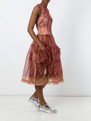 Simone Rocha floral print tulle flared dress