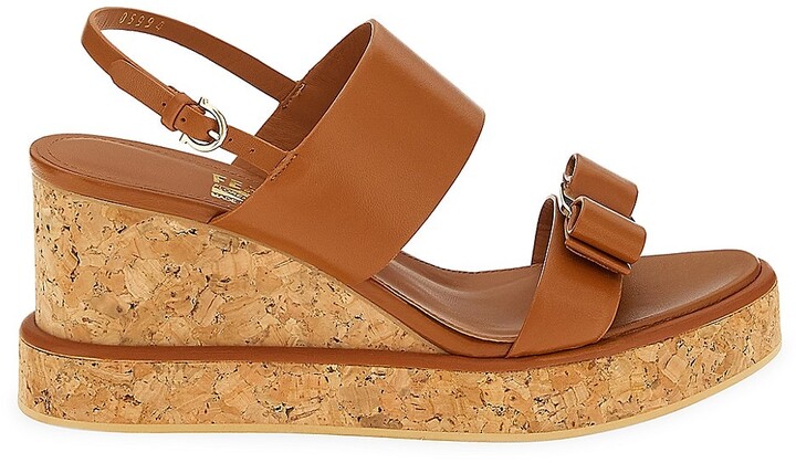 Ferragamo Giudith Leather Platform Wedge Sandals - ShopStyle