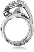 Thumbnail for your product : Roberto Cavalli Panther Silver Metal Ring w/Crystals