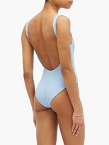 Thumbnail for your product : JADE SWIM Contour Scoop-back Ribbed Swimsuit - Light Blue