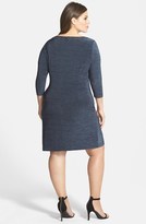 Thumbnail for your product : Tahari by Arthur S. Levine Embellished Neck Ruched Jersey Sheath Dress (Plus Size)