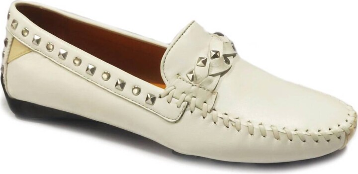 Robert Zur Women's Twisted Galaxy Moccasin In White True Glove