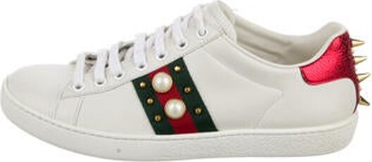 Gucci Spike Accents Leather Sneakers -