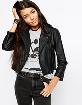 Thumbnail for your product : ASOS COLLECTION Cropped Biker Jacket