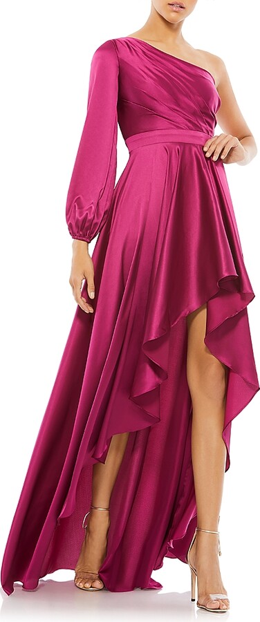 Mac Duggal High Low One Shoulder Flowy Gown