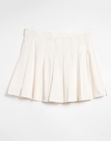 Thumbnail for your product : Monki Marianne pleated mini skirt in white