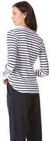 Thumbnail for your product : Band Of Outsiders Stripe Henley With Poplin Detail