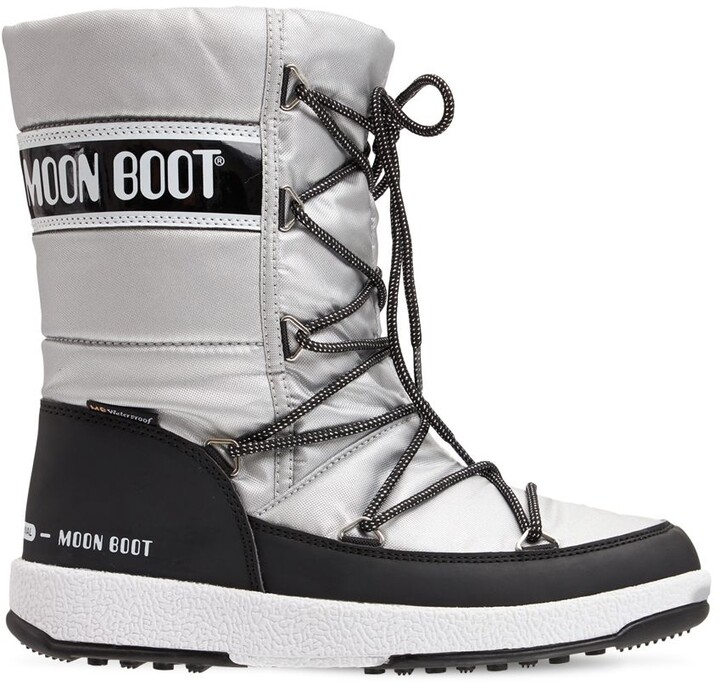 Moon Boot Lined Rubber Women's Silver Boots | ShopStyle