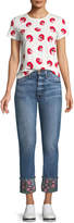 Thumbnail for your product : Alice + Olivia JEANS Amazing Cropped Embroidered Straight Jeans