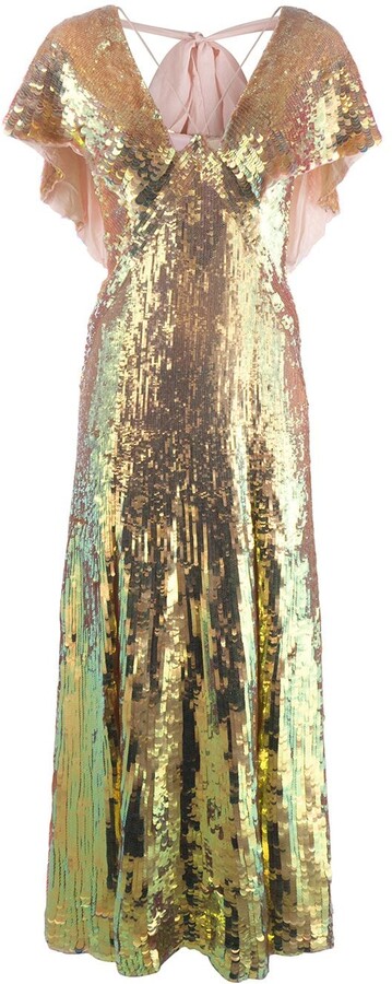 Temperley London Bardot sequinned iridescent gown - ShopStyle Evening ...