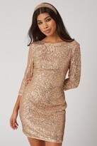 Thumbnail for your product : Little Mistress Chalet Gold Sequin Bodycon Dress