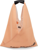 Thumbnail for your product : MM6 MAISON MARGIELA Pink Mesh Small Logo Triangle Tote