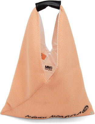 MM6 MAISON MARGIELA Pink Mesh Small Logo Triangle Tote