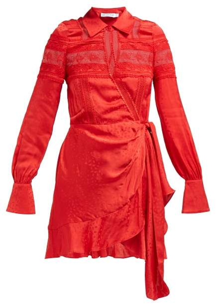 jacquard wrap dress