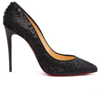 Christian Louboutin - Pigalle Follies 100 Sequin Embellished Pumps - Womens - Black