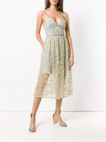Thumbnail for your product : Self-Portrait floral embroidered mesh midi dress
