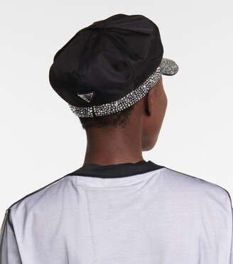 Prada Re-Nylon embellished baker boy cap - ShopStyle Girls
