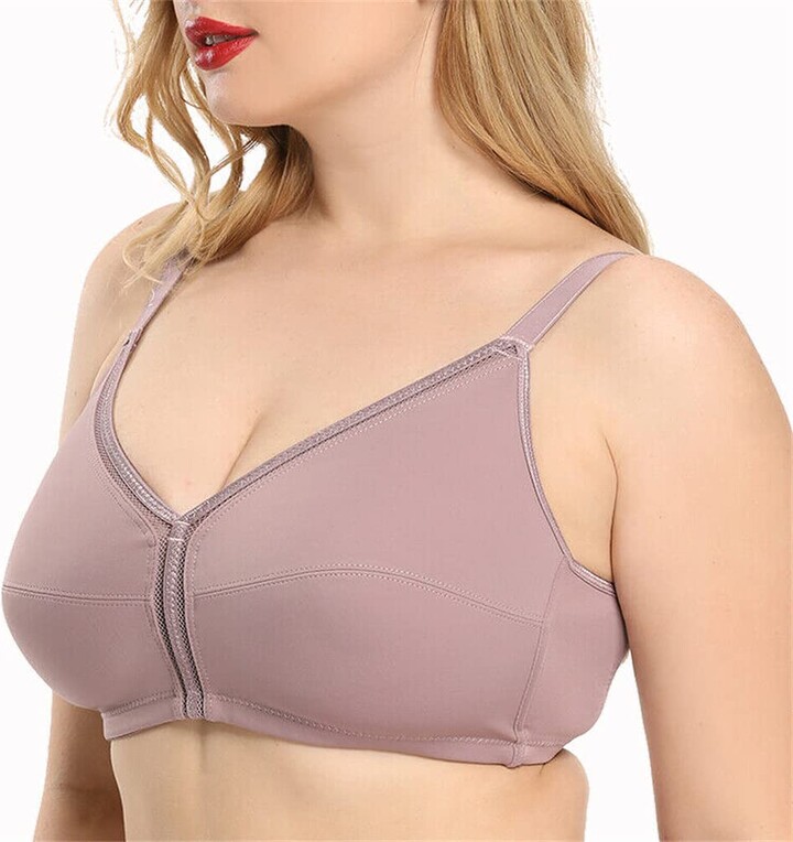 Ayigedu Women's Plus Size Bra Non Padded Full Coverage Non-Wired Comfort Cup  Bras 42-C Light Purple - ShopStyle